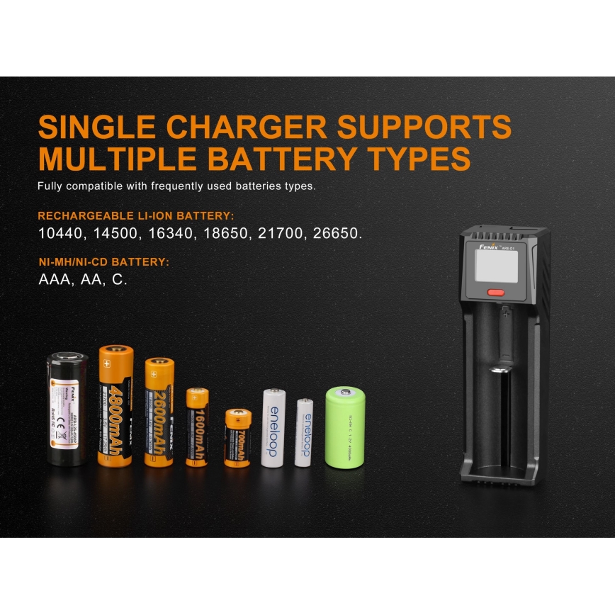 Fenix FENARED1 - Φορτιστής μπαταρίας 1xLi-ion/AAA/AA/C 5V