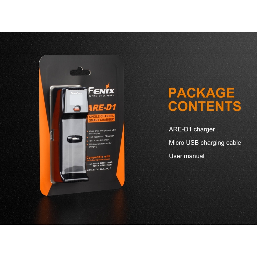 Fenix FENARED1 - Φορτιστής μπαταρίας 1xLi-ion/AAA/AA/C 5V