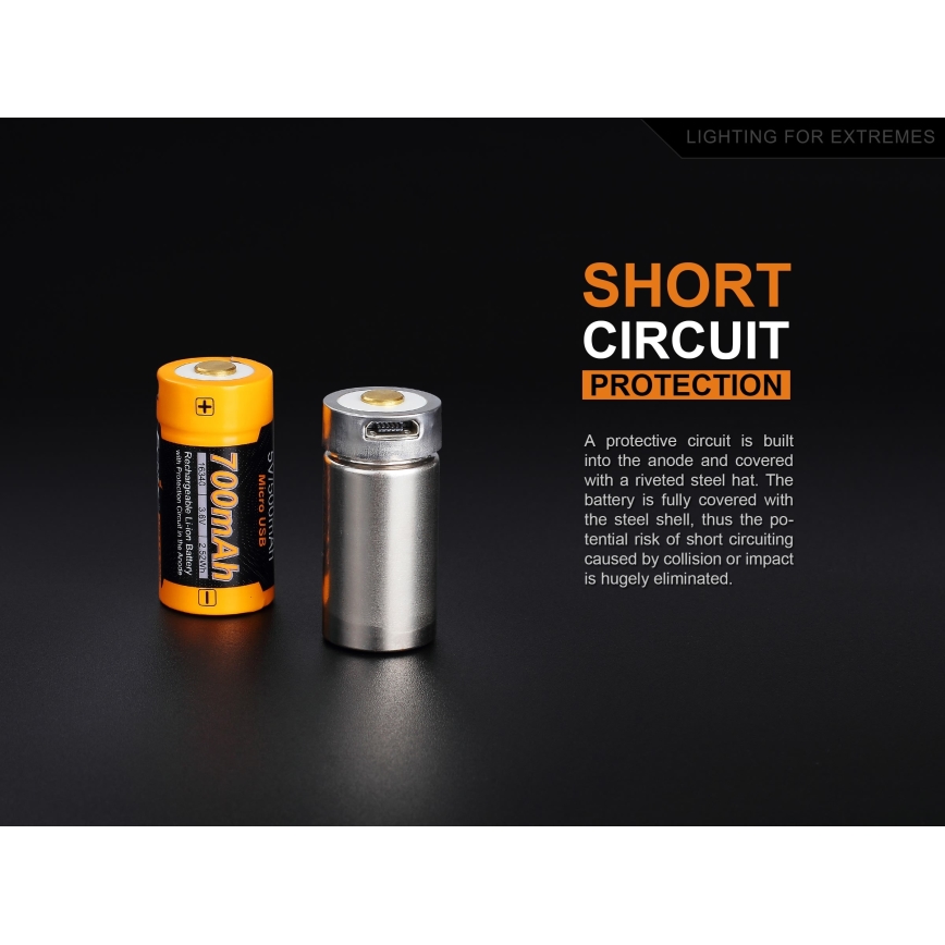 Fenix FERCR123ALIIONUP - 1τμχ Επαναφορτιζόμενη μπαταρία USB/3,6V 700 mAh