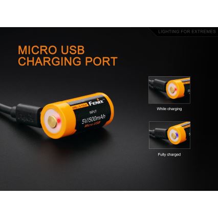 Fenix FERCR123ALIIONUP - Επαναφορτιζόμενη μπαταρία USB/3,6V 700 mAh, 1 τεμάχιο