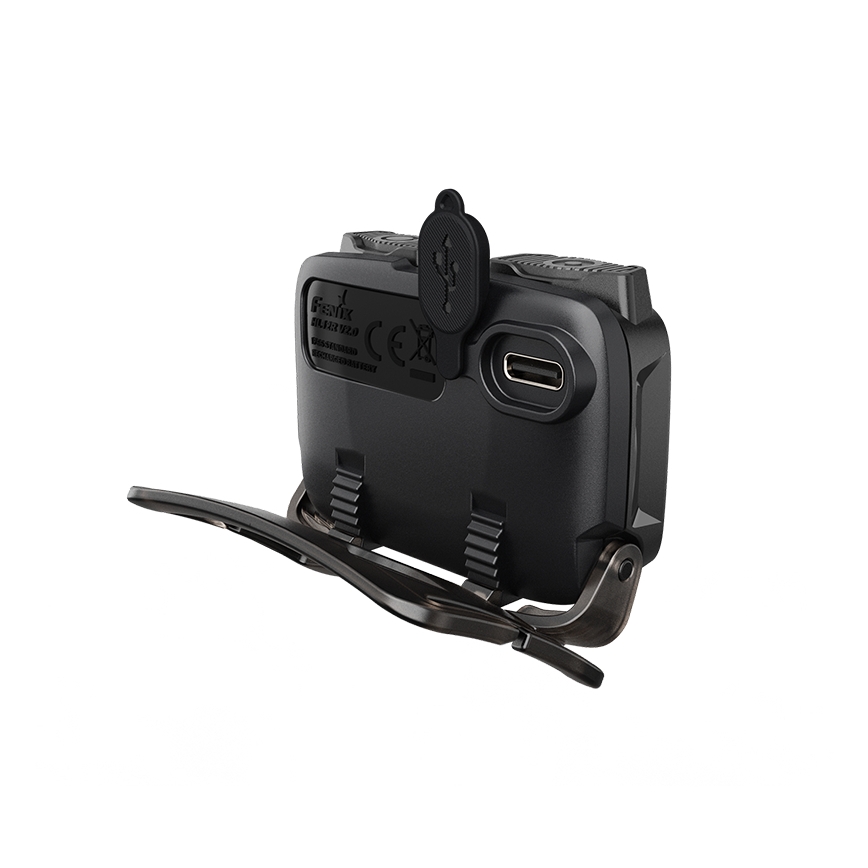 Fenix HL12RV20BLC - Ρυθμιζόμενος επαναφορτιζόμενος φακός κεφαλής LED με USB φόρτιση, 950 mAh, IP66, 500 lm, 112 ώρες, μαύρο