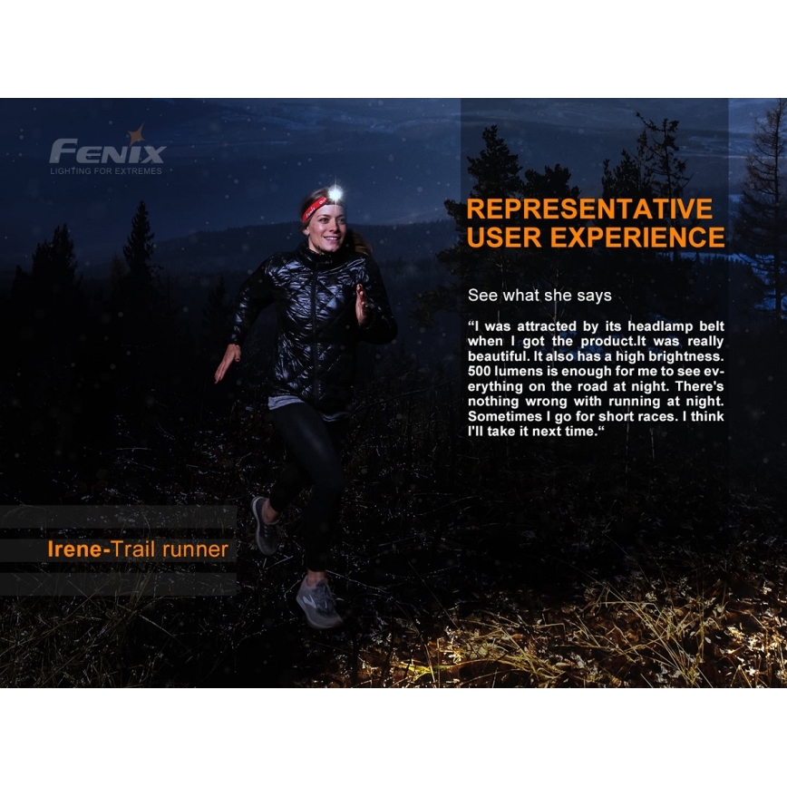 Fenix HL18RTRAIL - LED Επαναφορτιζόμενος προβολέας LED/3xAAA IP66 500 lm 300 ώρες