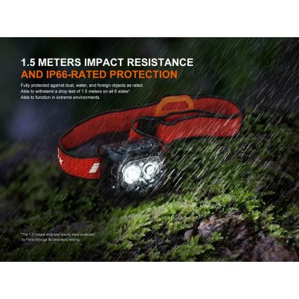 Fenix HL18RTV20BLC - LED Dimming επαναφορτιζόμενος φακός κεφαλής LED/USB IP66 800 lm 160 h μαύρο/πορτοκαλί