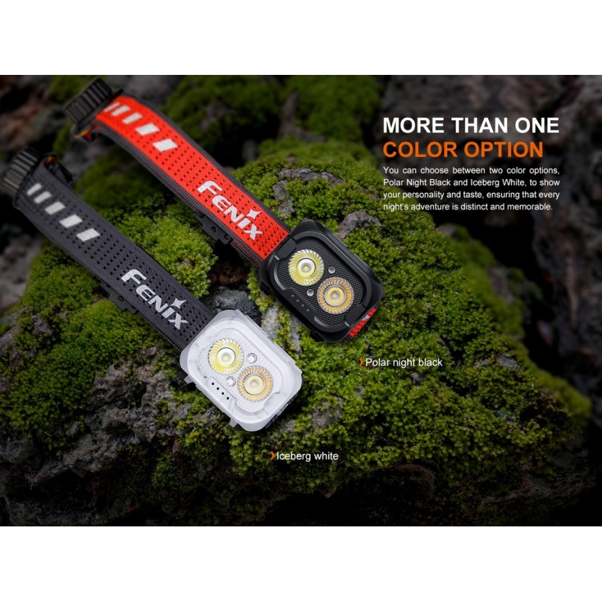 Fenix HL18RTV20WHT - LED Dimming επαναφορτιζόμενος φακός κεφαλής LED/USB IP66 800 γυαλιστερό 160 h λευκό/μαύρο