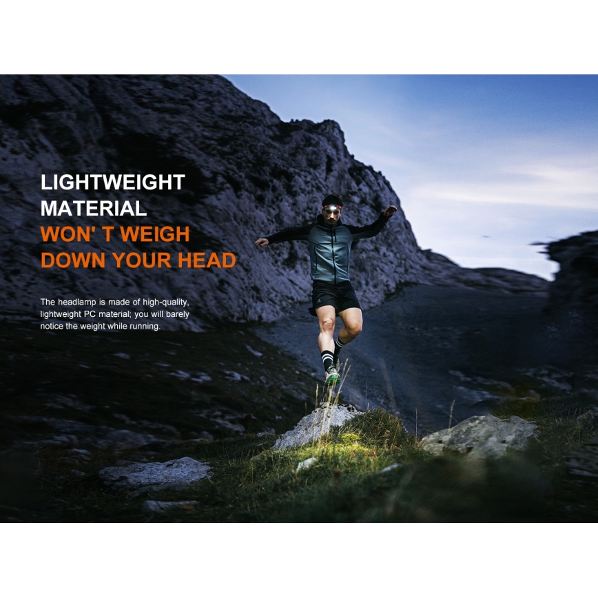 Fenix HL18RTV20WHT - LED Dimming επαναφορτιζόμενος φακός κεφαλής LED/USB IP66 800 γυαλιστερό 160 h λευκό/μαύρο