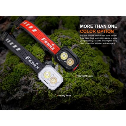 Fenix HL18RTV20WHT - LED Dimming επαναφορτιζόμενος φακός κεφαλής LED/USB IP66 800 γυαλιστερό 160 h λευκό/μαύρο