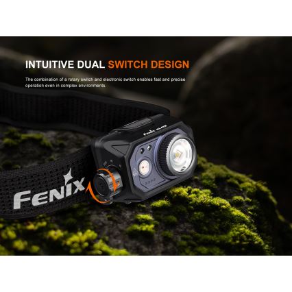 Fenix HL45R - LED Dimming επαναφορτιζόμενος φακός κεφαλής LED/USB IP66 1000 γυαλιστερό 240 h μαύρο