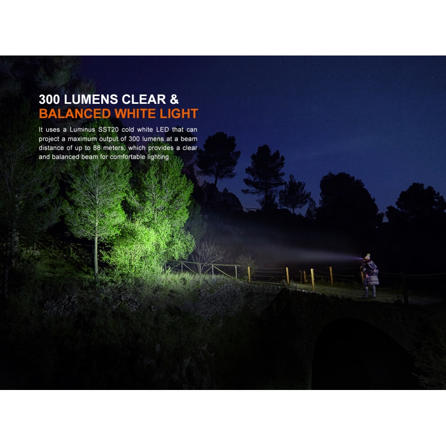 Fenix HM23V20 - LED Dimming φακός κεφαλής LED/1xAA IP68 300 lm 100 h
