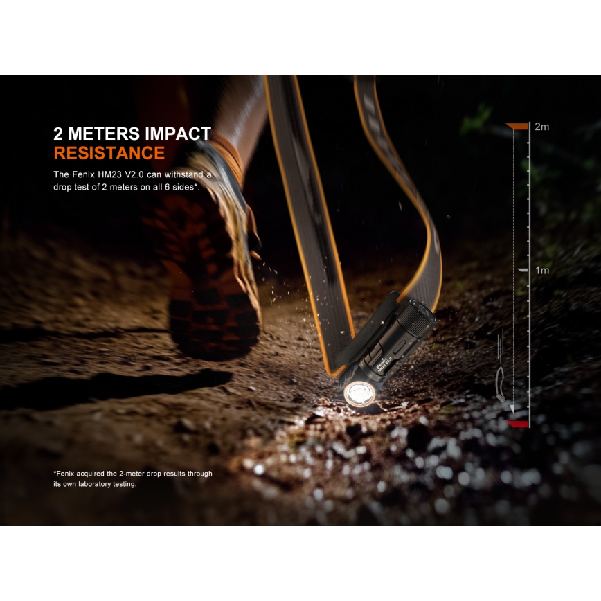 Fenix HM23V20 - LED Dimming φακός κεφαλής LED/1xAA IP68 300 lm 100 h
