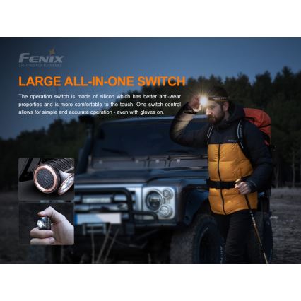 Fenix HM50RV20 - Επαναφορτιζόμενη λάμπα κεφαλής LED 3xLED/USB/1xCR123A IP68 700 γυαλιστερό 120 h 700 mAh