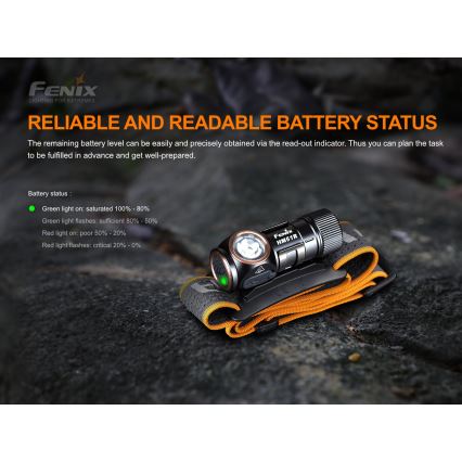 Fenix HM51RV20 - Επαναφορτιζόμενη λάμπα κεφαλής LED 3xLED/1xCR123A/USB IP68 700 γυαλιστερό 120 h 700 m