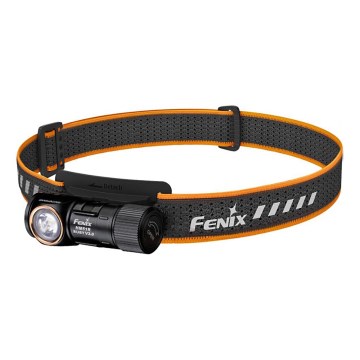 Fenix HM51RV30 - Ρυθμιζόμενος επαναφορτιζόμενος φακός κεφαλής LED/USB/1xCR123A 950 mAh IP68 860 lm 125 h πορτοκαλί