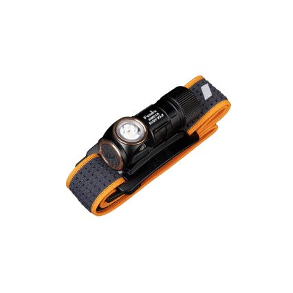Fenix HM51RV30 - Ρυθμιζόμενος επαναφορτιζόμενος φακός κεφαλής LED/USB/1xCR123A 950 mAh IP68 860 lm 125 h πορτοκαλί