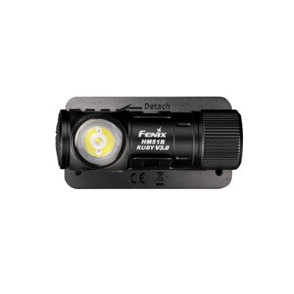 Fenix HM51RV3ABL - Ρυθμιζόμενος επαναφορτιζόμενος LED φακός κεφαλής LED/USB/1xCR123A 950 mAh IP68 860 lm 125 h μαύρος