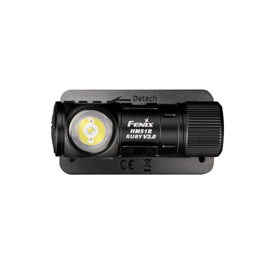 Fenix HM51RV3ABL - Ρυθμιζόμενος επαναφορτιζόμενος LED φακός κεφαλής LED/USB/1xCR123A 950 mAh IP68 860 lm 125 h μαύρος