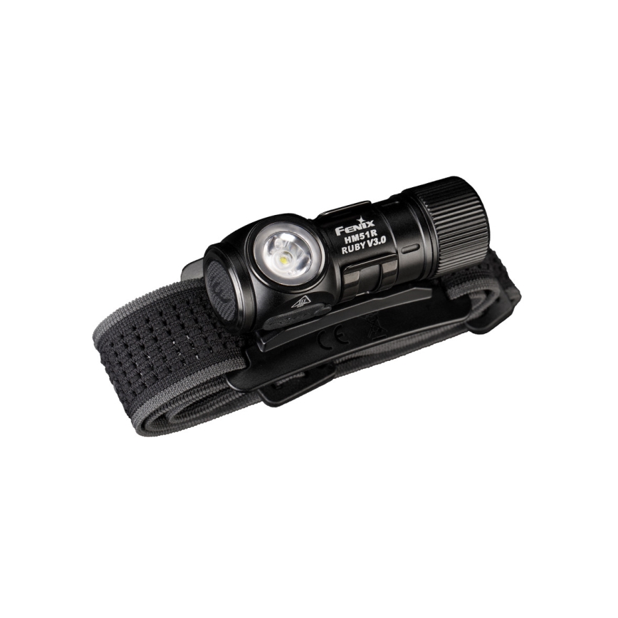 Fenix HM51RV3ABL - Ρυθμιζόμενος επαναφορτιζόμενος LED φακός κεφαλής LED/USB/1xCR123A 950 mAh IP68 860 lm 125 h μαύρος