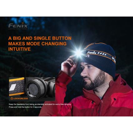 Fenix HM60R - LED Dimming επαναφορτιζόμενος φακός κεφαλής 4xLED/USB/2xCR123A IP68 1300 γυαλιστερό 300 h 3400 mAh