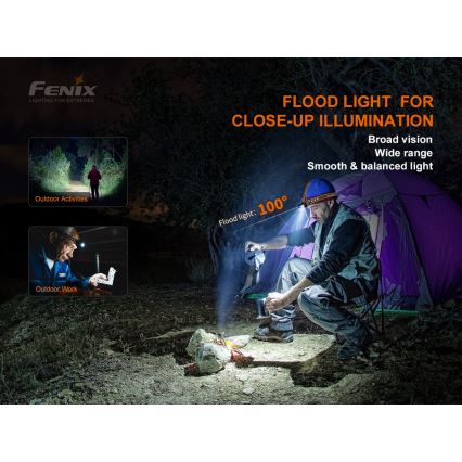 Fenix HM60R - LED Dimming επαναφορτιζόμενος φακός κεφαλής 4xLED/USB/2xCR123A IP68 1300 γυαλιστερό 300 h 3400 mAh