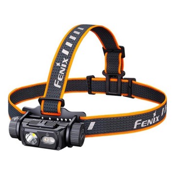 Fenix HM60RV20 - Φακός κεφαλής LED με ρύθμιση φωτεινότητας, επαναφορτιζόμενος LED/USB 4000 mAh IP68 1600 lm 292 h πορτοκαλί