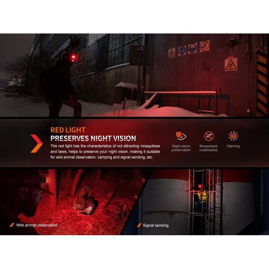 Fenix HM61RV20 - Επαναφορτιζόμενος φακός κεφαλής LED LED/USB/2xCR123A IP68 1600 lm 300 h 3400 mAh