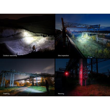 Fenix HM61RV30 - Επαναφορτιζόμενος φακός κεφαλής LED με ρύθμιση φωτεινότητας LED/USB/1xCR123A 4000 mAh IP68 1800 lm 400 h μαύρο