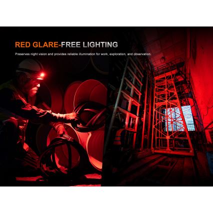 Fenix HM61RV30 - Επαναφορτιζόμενος φακός κεφαλής LED με ρύθμιση φωτεινότητας LED/USB/1xCR123A 4000 mAh IP68 1800 lm 400 h μαύρο