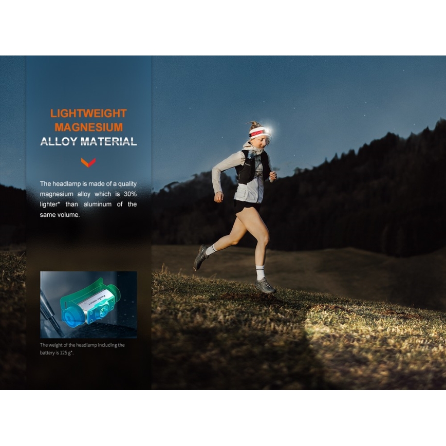 Fenix HM62TMGM - LED Dimming επαναφορτιζόμενο φακός κεφαλής LED/USB IP68 1200 γυαλιστερό 280 h 3400 mAh