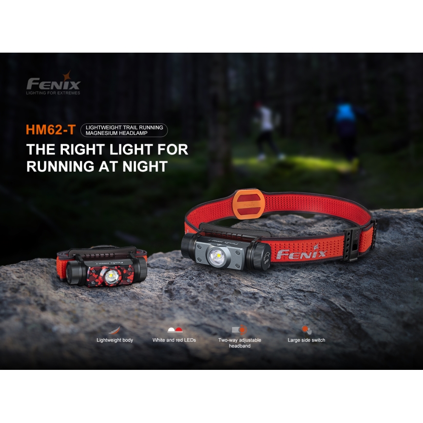 Fenix HM62TMGM - LED Dimming επαναφορτιζόμενο φακός κεφαλής LED/USB IP68 1200 γυαλιστερό 280 h 3400 mAh