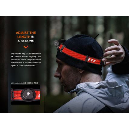 Fenix HM62TMGM - LED Dimming επαναφορτιζόμενο φακός κεφαλής LED/USB IP68 1200 γυαλιστερό 280 h 3400 mAh