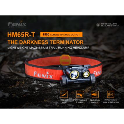 Fenix HM65RTRAIL - Επαναφορτιζόμενος φακός κεφαλής LED 2xLED / 2xCR123A IP68 1500 lm 300 ώρες