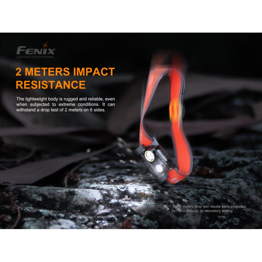 Fenix HM65RTRAIL - Επαναφορτιζόμενος φακός κεφαλής LED 2xLED / 2xCR123A IP68 1500 lm 300 ώρες