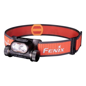 Fenix HM65RTV20BLC- LED Dimming επαναφορτιζόμενος φακός κεφαλής LED/USB IP68 μαύρο/πορτοκαλί