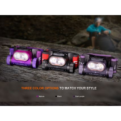 Fenix HM65RTV20BLC- LED Dimming επαναφορτιζόμενος φακός κεφαλής LED/USB IP68 μαύρο/πορτοκαλί