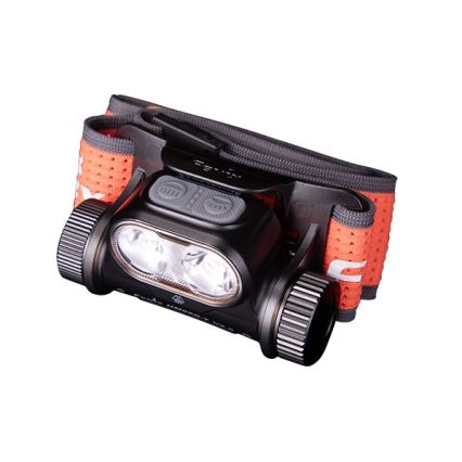 Fenix HM65RTV20BLC- LED Dimming επαναφορτιζόμενος φακός κεφαλής LED/USB IP68 μαύρο/πορτοκαλί
