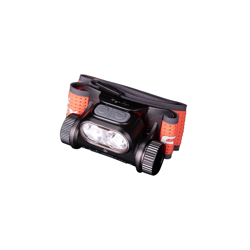 Fenix HM65RTV20BLC- LED Dimming επαναφορτιζόμενος φακός κεφαλής LED/USB IP68 μαύρο/πορτοκαλί