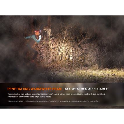 Fenix HM65RTV20PRP - LED Dimming επαναφορτιζόμενος φακός κεφαλής LED/USB IP68 1600 lm 300h μαύρο/μωβ