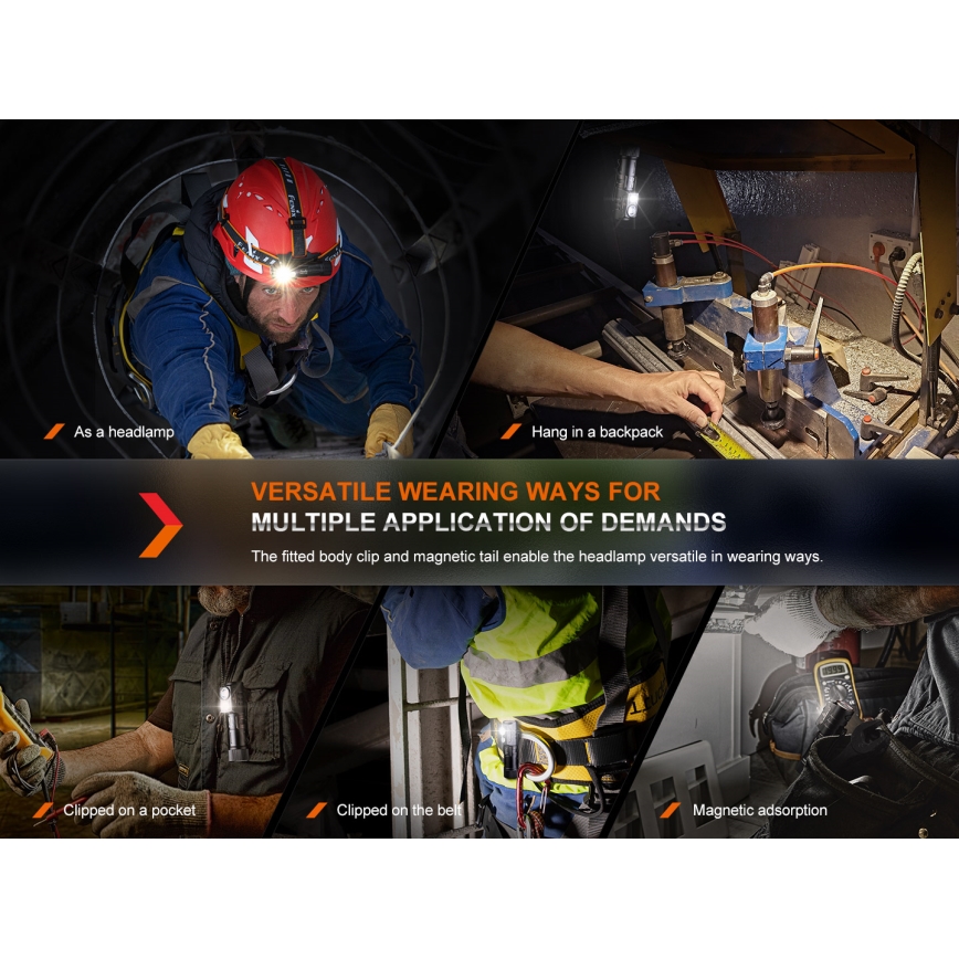 Fenix HM71R - Επαναφορτιζόμενος φακός κεφαλής LED LED/USB IP68 2700 γυαλιστερό 400 h 5000 mAh