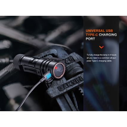 Fenix HM71R - Επαναφορτιζόμενος φακός κεφαλής LED LED/USB IP68 2700 γυαλιστερό 400 h 5000 mAh