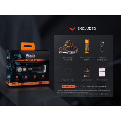 Fenix HM71R - Επαναφορτιζόμενος φακός κεφαλής LED LED/USB IP68 2700 γυαλιστερό 400 h 5000 mAh