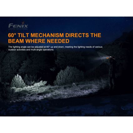 Fenix HP16R1250 - Επαναφορτιζόμενος φακός κεφαλής LED 3xLED/USB 4xAA IP66 1250 lm 600 ώρες 3000 mAh