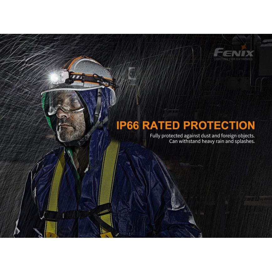 Fenix HP16R1250 - Επαναφορτιζόμενος φακός κεφαλής LED 3xLED/USB 4xAA IP66 1250 lm 600 ώρες 3000 mAh