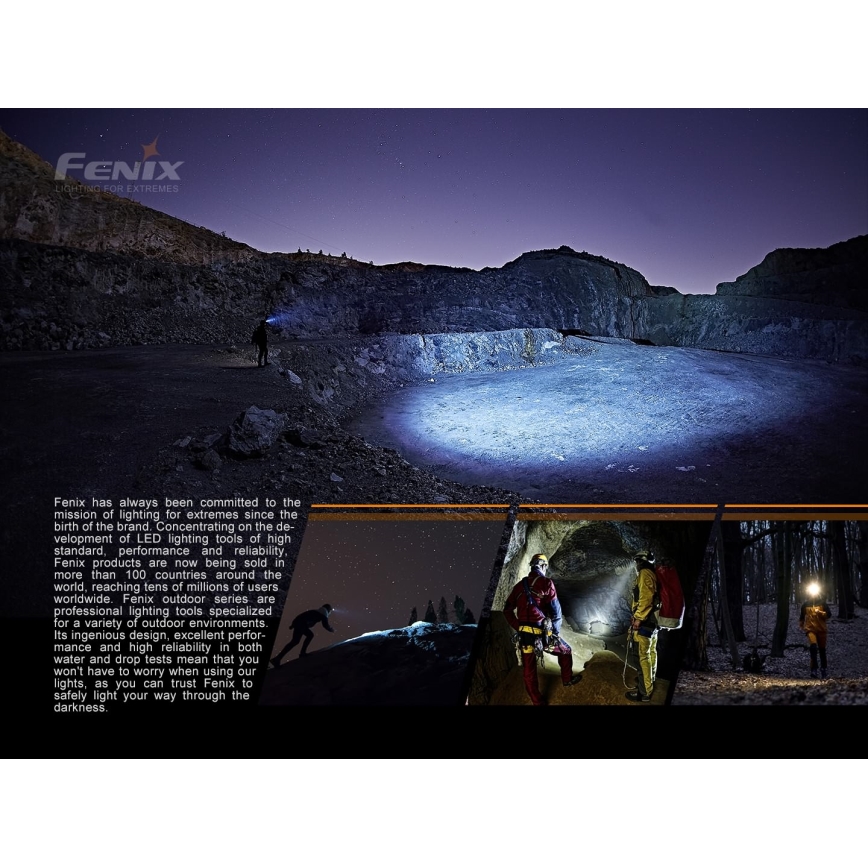 Fenix HP16R1250 - Επαναφορτιζόμενος φακός κεφαλής LED 3xLED/USB 4xAA IP66 1250 lm 600 h 3000 mAh