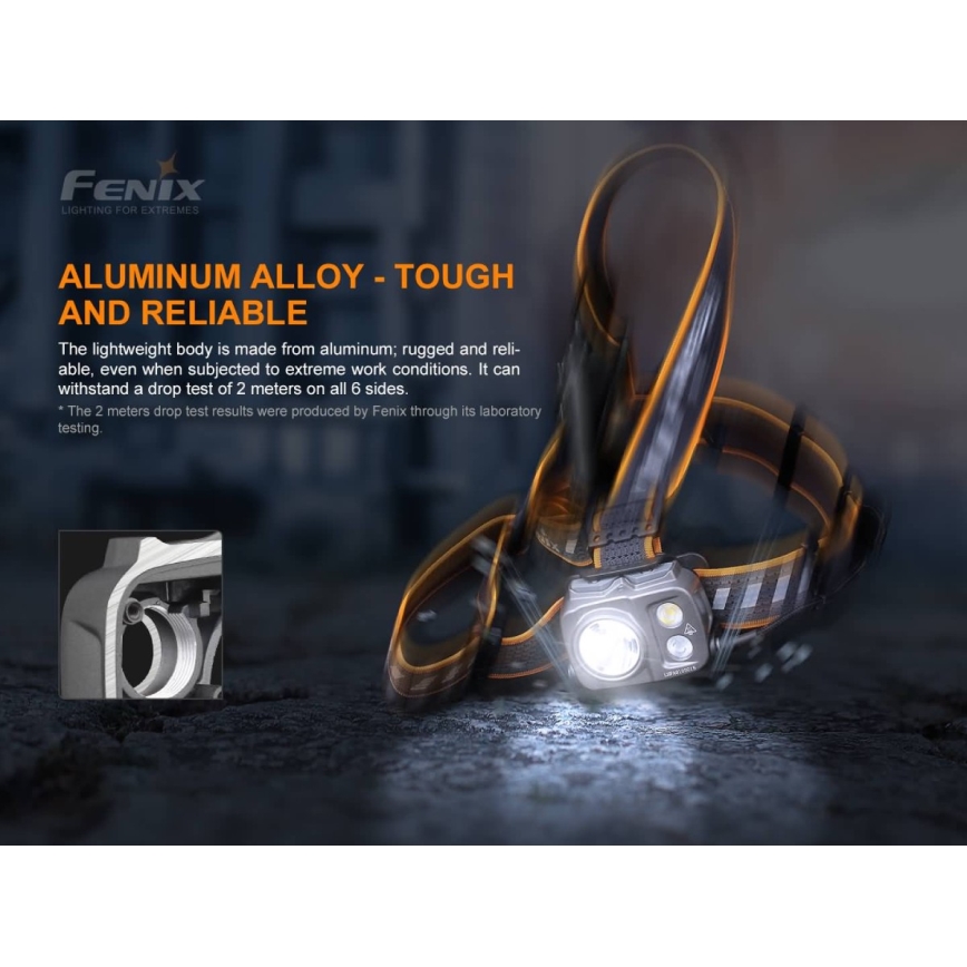 Fenix HP25RV20 - Επαναφορτιζόμενος φακός κεφαλής LED ντιμαριζόμενος 3xLED/1x21700 IP66 1600 lm 800 ώρες