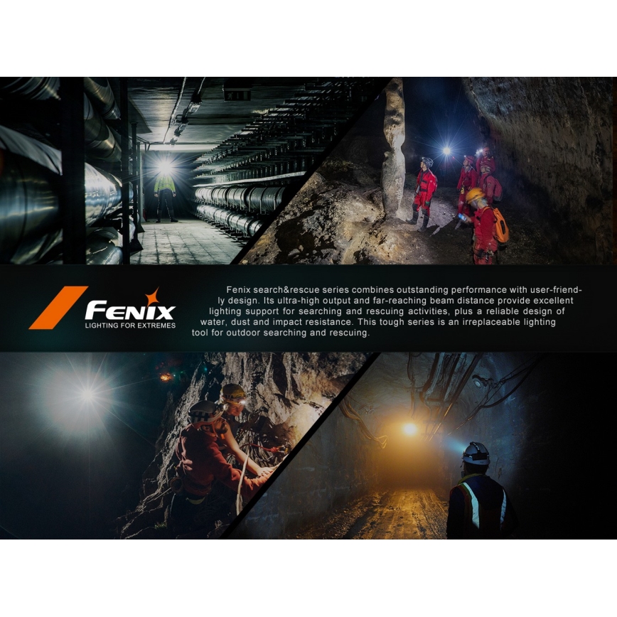 Fenix HP35R - Ρυθμιζόμενος επαναφορτιζόμενος φακός κεφαλής LED/USB, 5000 mAh, IP66, 4000 lm, 500 ώρες, μαύρος