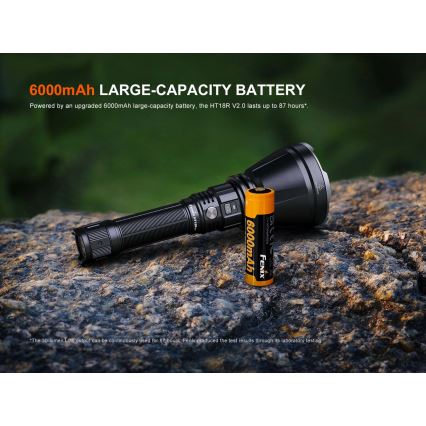 Fenix HT18RV20 - Ρυθμιζόμενος επαναφορτιζόμενος φακός LED/USB 6000 mAh IP68 3700 lm 87 h μαύρος