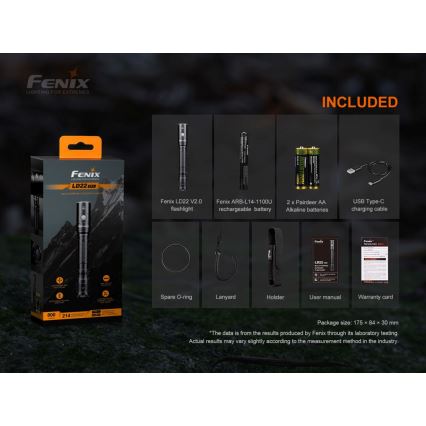 Fenix LD22V20 - LED Επαναφορτιζόμενος φακός LED / USB IP66 800 lm 220 ώρες