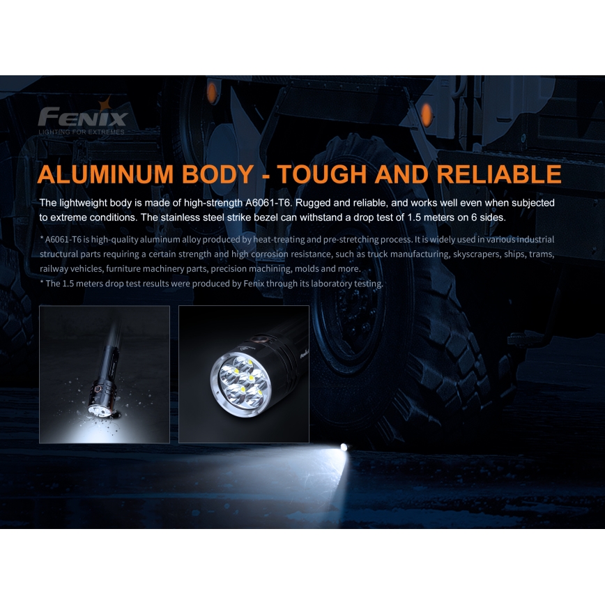 Fenix LR35R - LED Επαναφορτιζόμενος φακός 6xLED/2x21700 4000 mAh IP68 10000 lm 80 ώρες
