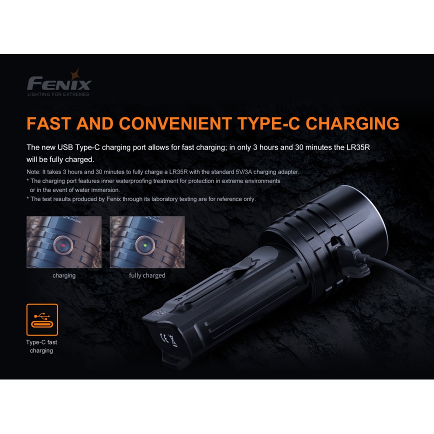 Fenix LR35R - LED Επαναφορτιζόμενος φακός 6xLED/2x21700 4000 mAh IP68 10000 lm 80 ώρες
