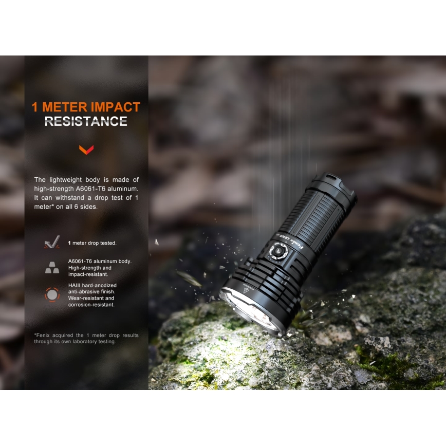 Fenix LR40RV20 - Επαναφορτιζόμενος φακός LED LED/USB IP68 15000 lm 177 h