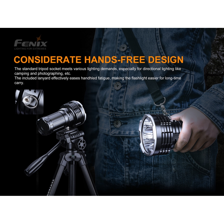 Fenix LR50R - Επαναφορτιζόμενος φακός LED 4xLED / USB IP68 12000 lm 58 ώρες